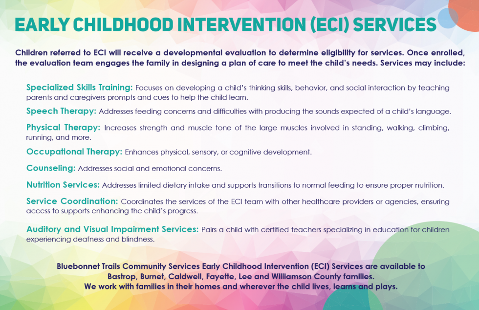 Early Childhood Intervention (ECI) Services | Bluebonnet Trails